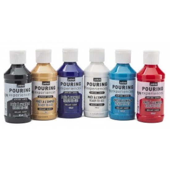 طقم بورنج مجموعة 6 لون * 118 ملي الوان سكب اكريليك ستوديو 524601 / Pebeo